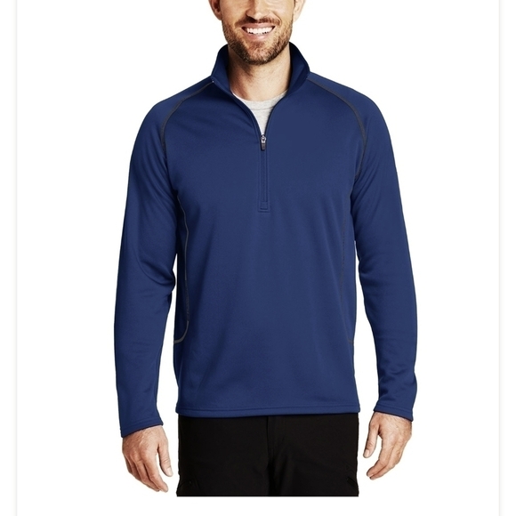 Eddie Bauer Navy Henley Thermal Sweater Size L - Picture 3 of 6